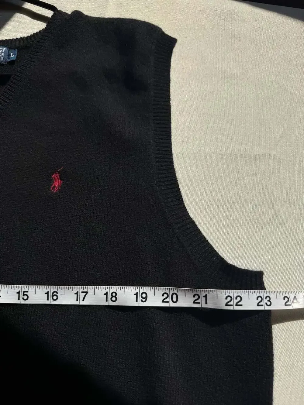 Vintage Polo Ralph Lauren Lambswool Sweater Vest Black V Neck Men’s Large